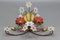 Italian Florentine Flower and Leaf Two-Light Polychrome Metal and Glass Sconce 4