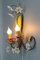 Italian Florentine Flower and Leaf Two-Light Polychrome Metal and Glass Sconce, Image 7