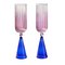 Calypso Flute Set in Pink and Blue by Serena Confalonieri, Set of 2 1