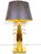 Vintage Regency Brass Golden Table Lamp from WKR, Germany, 1980s 2