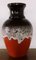 Fat Lava Style Ceramic 66 40 Vase in Red, Brown & Gray from Bay Keramik, 1970s 1