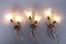Italian 24 kt Gold-Plated Tulip Glass Wall Lamps, 1970, Set of 3 5