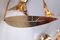 Italian 24 kt Gold-Plated Tulip Glass Wall Lamps, 1970, Set of 3 4