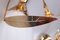 Italian 24 kt Gold-Plated Tulip Glass Wall Lamps, 1970, Set of 3, Image 4