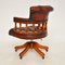 Antique Victorian Style Leather Captains Desk Chair 8