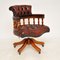 Chaise de Bureau de Style Victorien Antique en Cuir 1