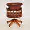 Antique Victorian Style Leather Captains Desk Chair 9