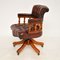 Antique Victorian Style Leather Captains Desk Chair 3