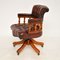 Antique Victorian Style Leather Captains Desk Chair, Image 3