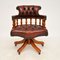 Antique Victorian Style Leather Captains Desk Chair, Image 2