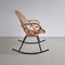 Rattan & Metal Rocking Chair from Rohé Noordwolde, 1960s, Image 3