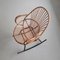 Rattan & Metal Rocking Chair from Rohé Noordwolde, 1960s, Image 2