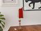 Lámpara de mesa francesa modernista de cristal de seda en rojo con media pantalla, años 40, Imagen 6