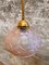 Lampada a sospensione antica in rame e vetro, Francia, Immagine 10