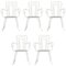 Sillas de jardín blancas con asientos de plástico tejido, Italia, años 60. Juego de 5, Imagen 1