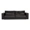 Black Leather Forrest Three-Seater Couch from Rivolta 1