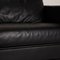 Black Leather Forrest Three-Seater Couch from Rivolta 3