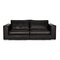 Black Leather Forrest Three-Seater Couch from Rivolta 1