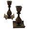 Swedish Rustic Bronze Candleholder by Sune Bäckström 1930s, Set of 2, Image 1