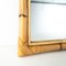 Rechteckiger Spiegel mit Rahmen aus Bambus, Italien, 1970er 2