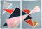 Natalia Roman, Triangles Breaking Symmetry Diptych, 2021, Acrylic Painting 1