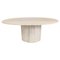 Vintage Oval Travertine Dining Table, 1970s 1
