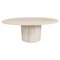 Vintage Oval Travertine Dining Table, 1970s, Image 1