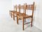 Vintage Oak and Leather Dining Chairs, 1960s, Set of 4, Image 3