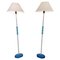 Lampadaires en Verre Bleu par Carl Fagerlund pour Orrefors, Set de 2, 1960s 1