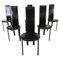 Black Leather Dining Chairs, 1980s, Set of 6, Image 3