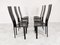 Black Leather Dining Chairs, 1980s, Set of 6 6
