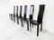 Black Leather Dining Chairs, 1980s, Set of 6 4