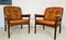 Mid-Century Swedish Cognac Leather Lounge Chairs from Gote Mobler, Set of 2 1