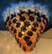 Contemporary Black & Orange Flower Murano Glass Chandelier, Set of 2 3
