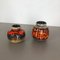 Fat Lava Multi-Color Pottery Vases from Scheurich, Germany, 1970s, Set of 2 2