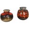 Fat Lava Multi-Color Pottery Vases from Scheurich, Germany, 1970s, Set of 2 1