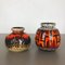Fat Lava Multi-Color Pottery Vases from Scheurich, Germany, 1970s, Set of 2 3