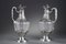 19th Century Silver & Crystal Engraved Ewer, Set of 2 3