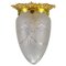 French Neoclassical Style Bronze and Frosted Cut Glass Flush Mount, Image 1