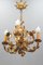 Italian Florentine Golden Wrought Iron 4-Light Floral Chandelier 3