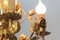 Italienischer Florentiner Goldener Schmiedeeisen Blumen Kronleuchter mit 4 Leuchten 12