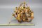 Italian Florentine Golden Wrought Iron 4-Light Floral Chandelier 17