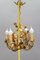 Italienischer Florentiner Goldener Schmiedeeisen Blumen Kronleuchter mit 4 Leuchten 16