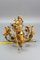 Italian Florentine Golden Wrought Iron 4-Light Floral Chandelier 18