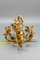 Italienischer Florentiner Goldener Schmiedeeisen Blumen Kronleuchter mit 4 Leuchten 18