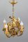 Italian Florentine Golden Wrought Iron 4-Light Floral Chandelier 7