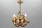 Italian Florentine Golden Wrought Iron 4-Light Floral Chandelier 15