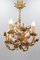 Italian Florentine Golden Wrought Iron 4-Light Floral Chandelier 5