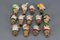 German Porcelain and Cork Bottle Stoppers, 1930s, Set of 13, Image 12