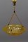 French Art Deco Frosted Amber Colored Pendant Light from ROS, 1930s 16